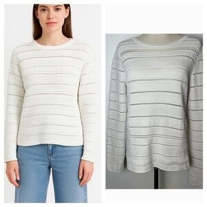 Mango Suit Open Knit Crewneck Sweater